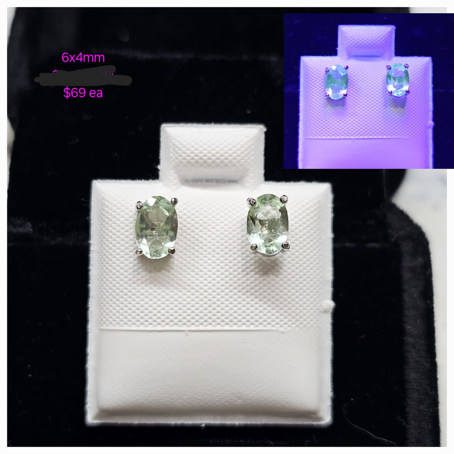 Ready to ship uranium glass earrings