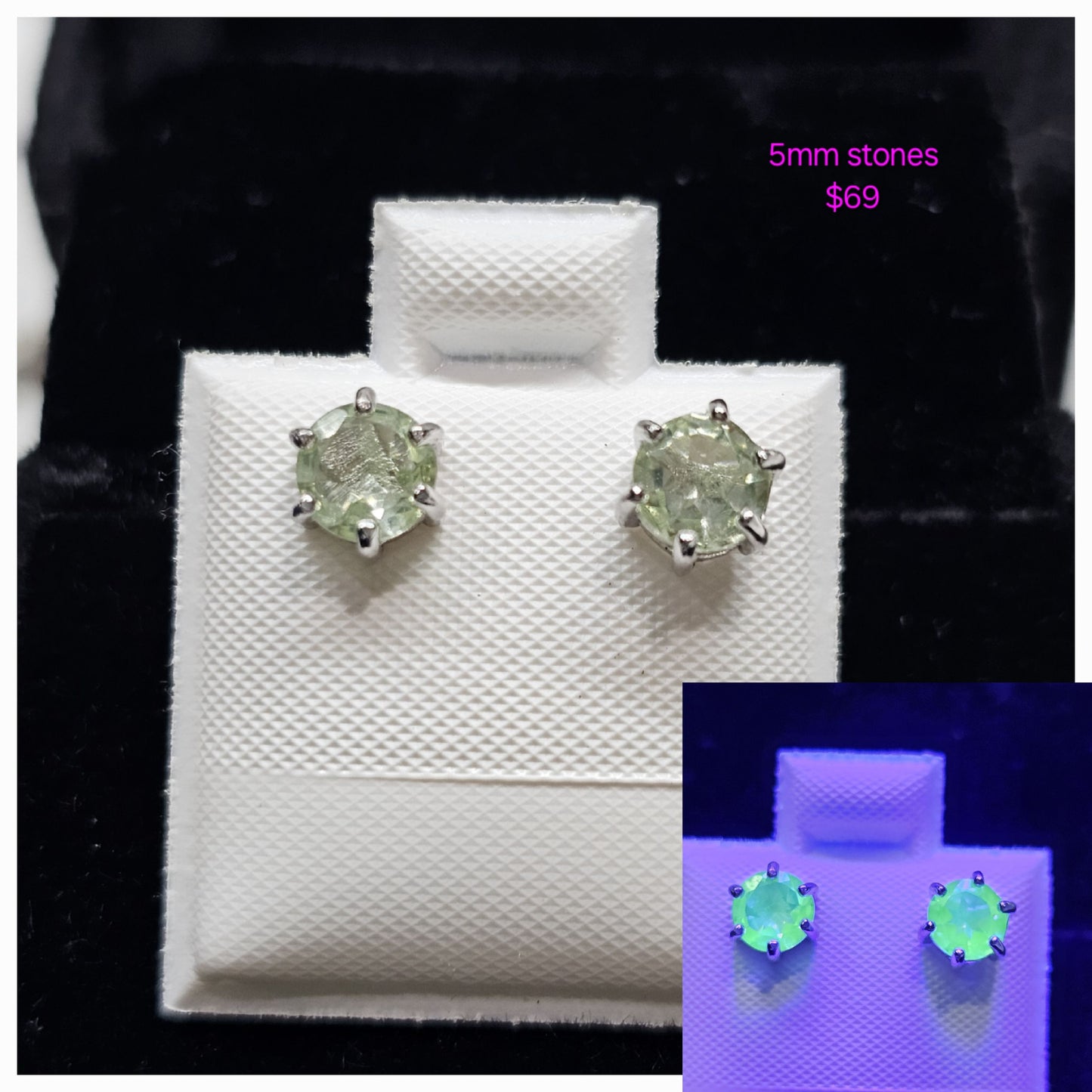 Ready to ship uranium glass earrings