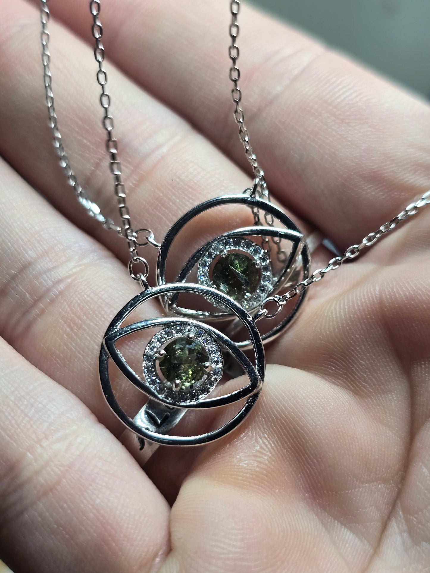 Evil eye with moldavite
