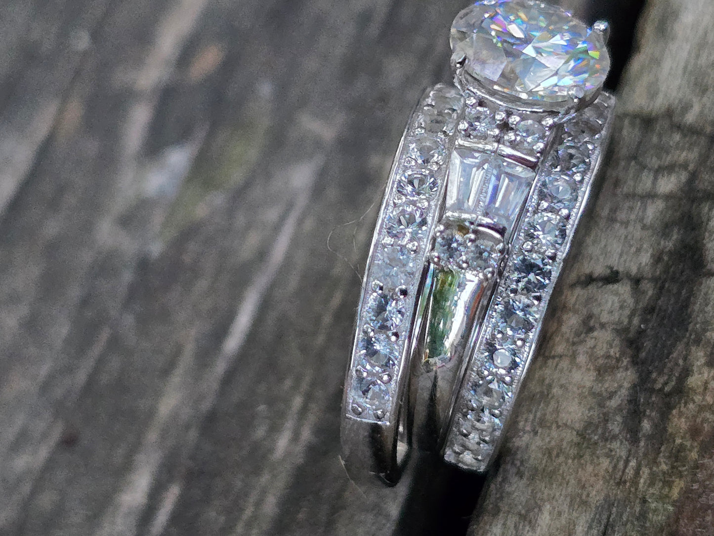 Size 8 3 band set moissanite