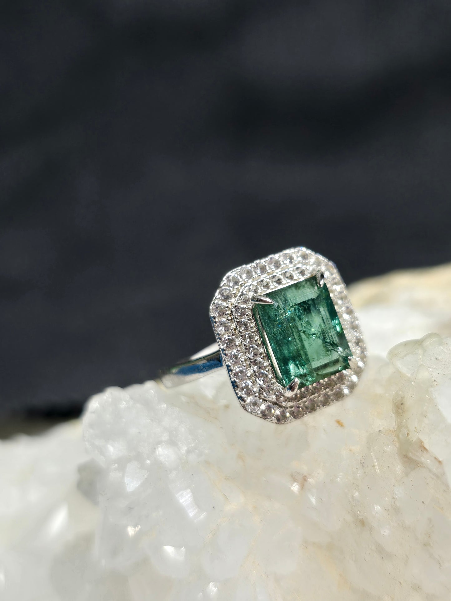 Size 8 tourmaline & white topaz