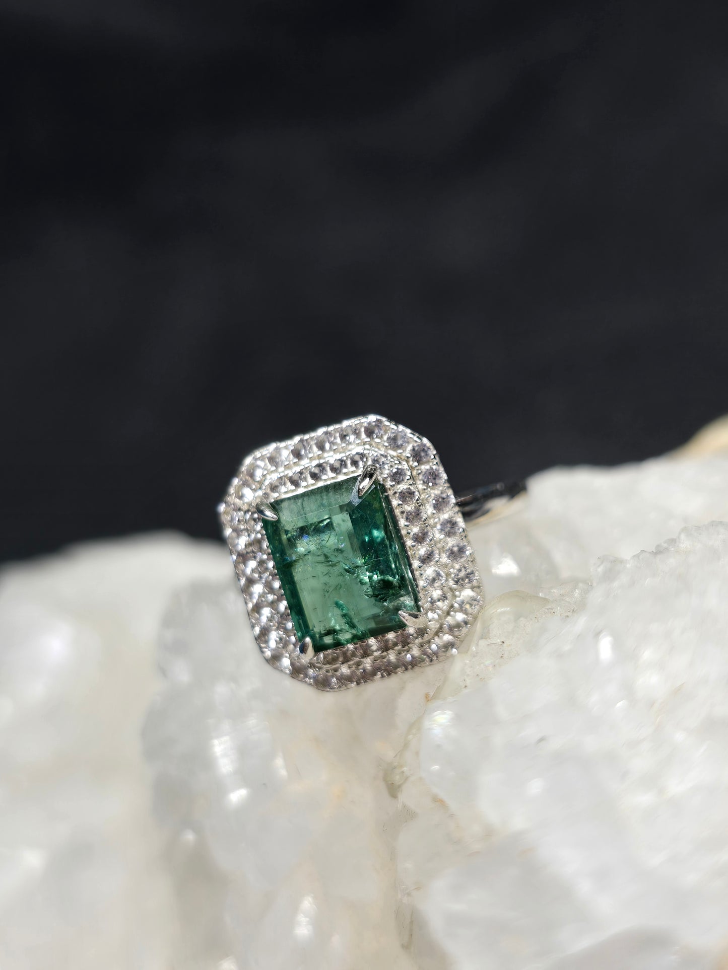 Size 8 tourmaline & white topaz