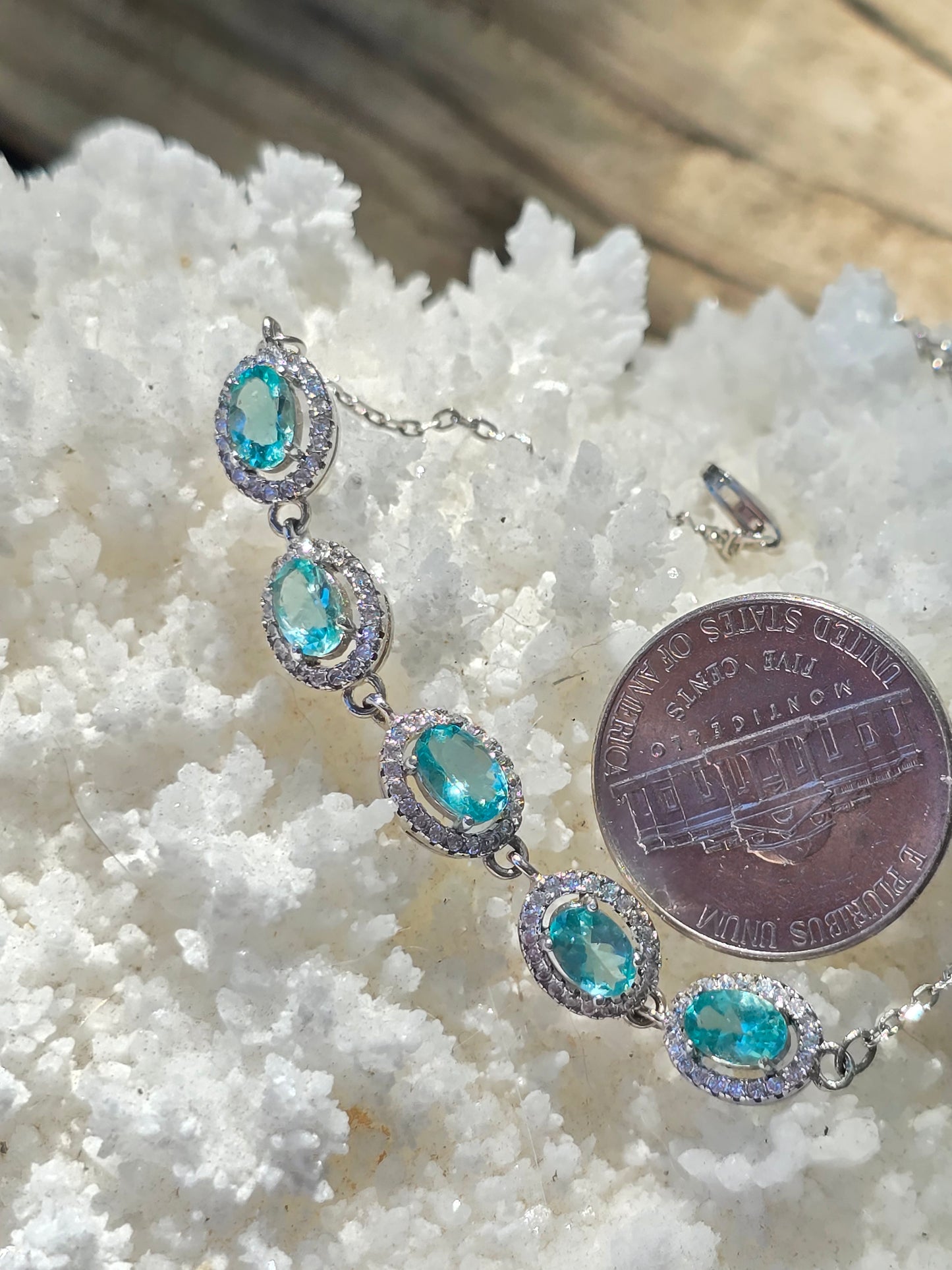 Blue apatite bracelet