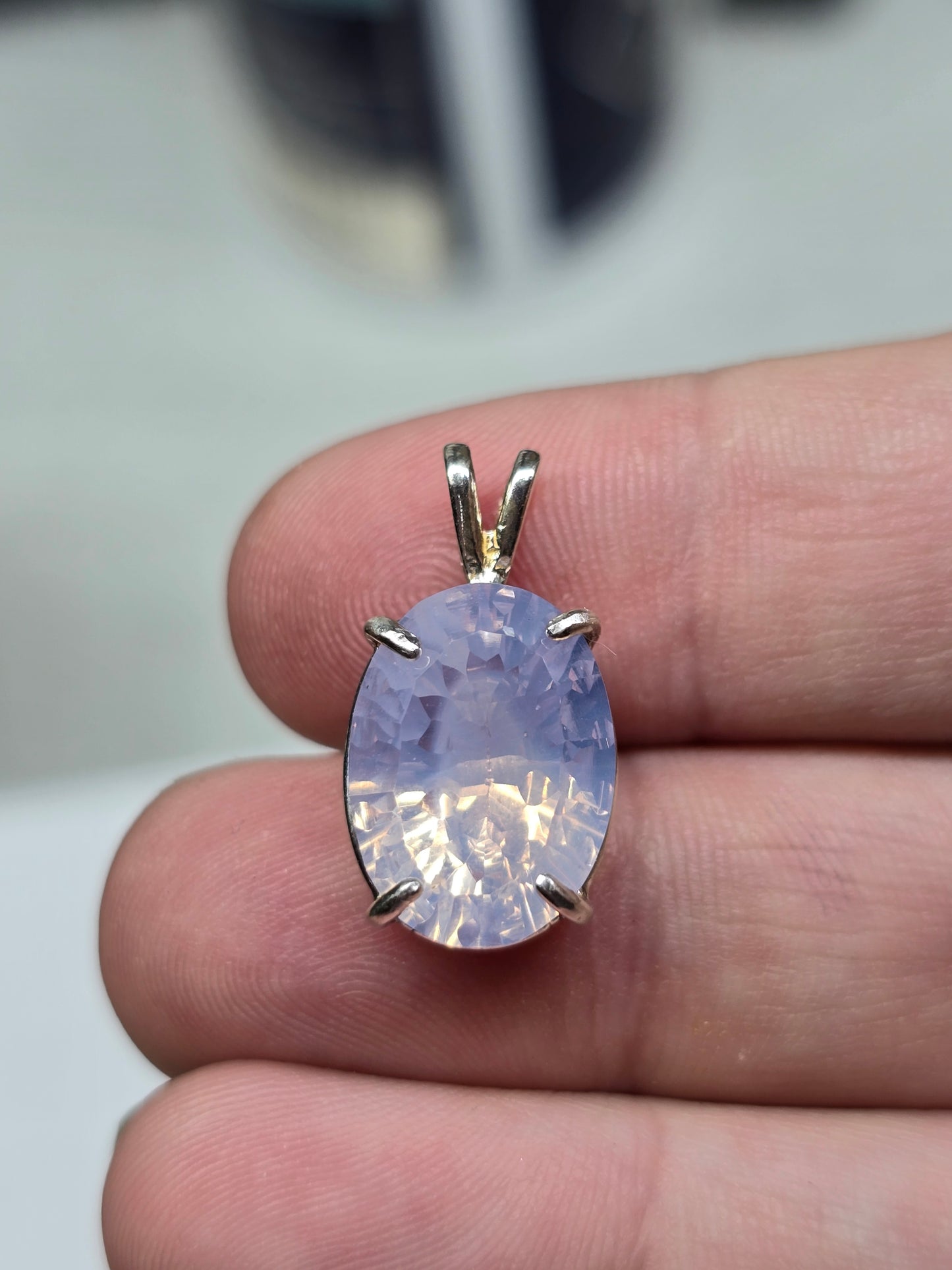 Lavander quartz pendant