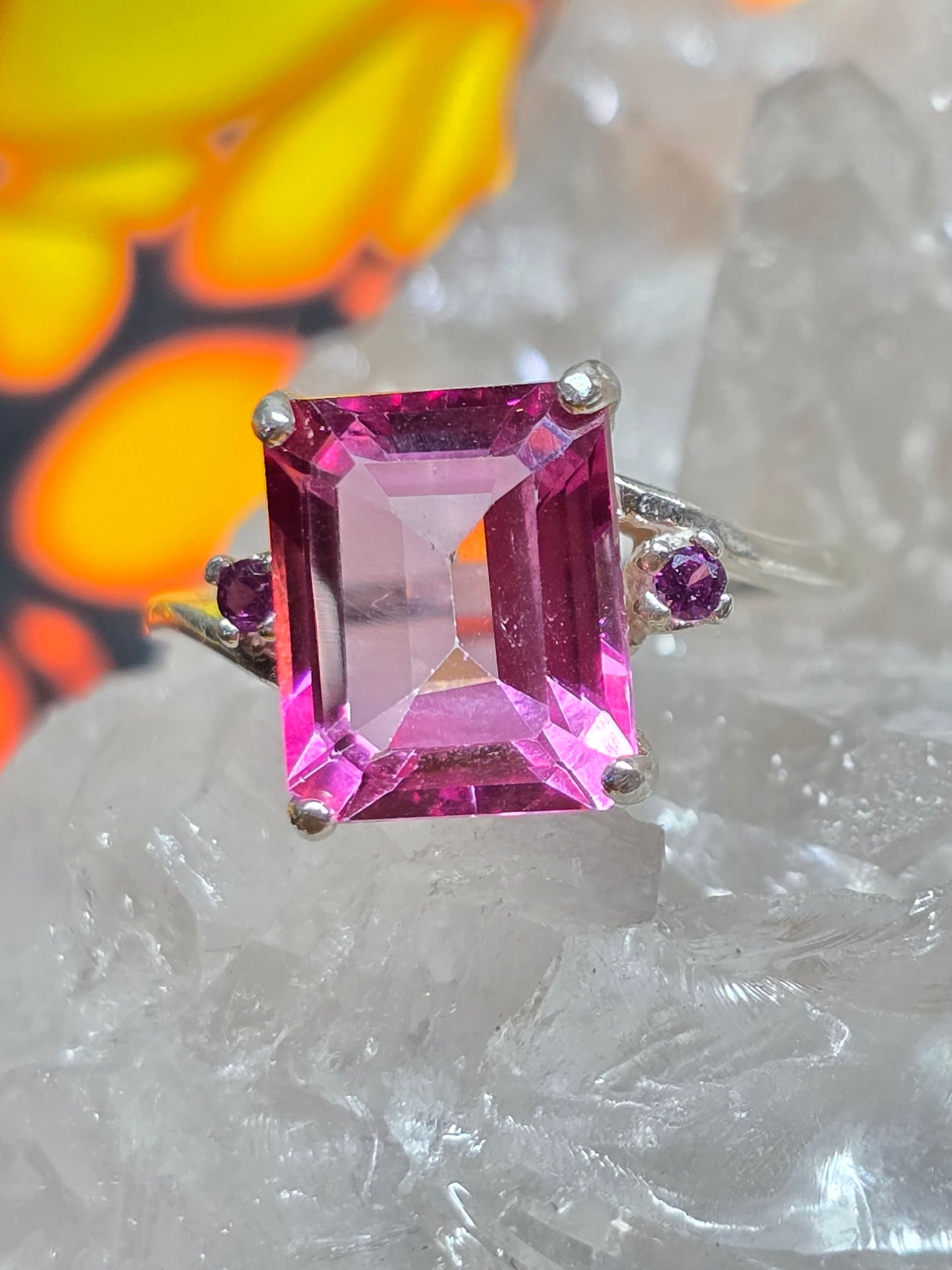 Pink topaz size 7