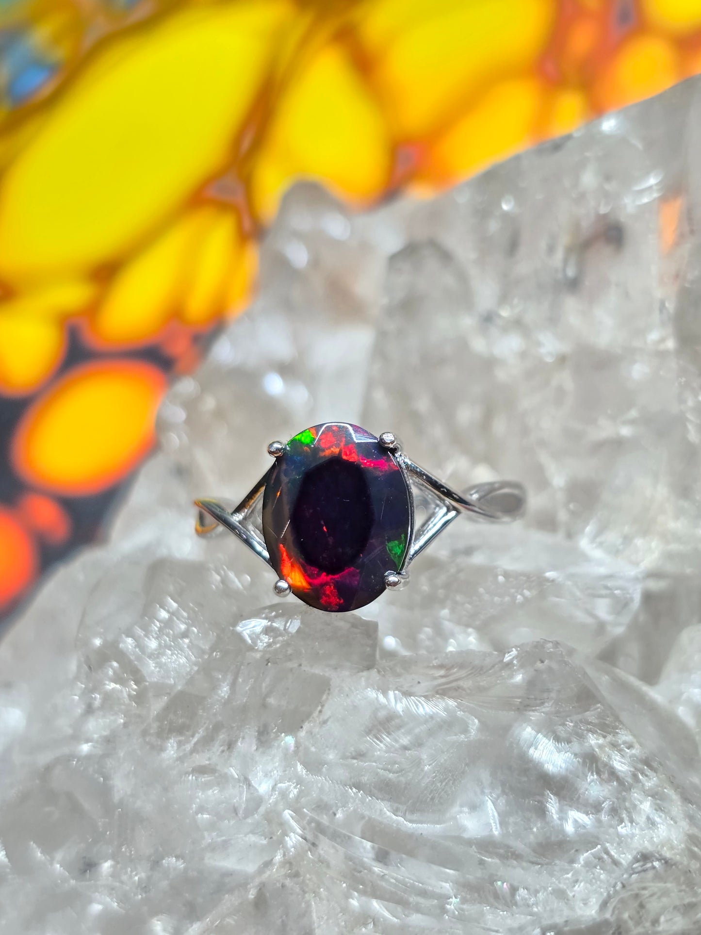 Smoked black opal size 6