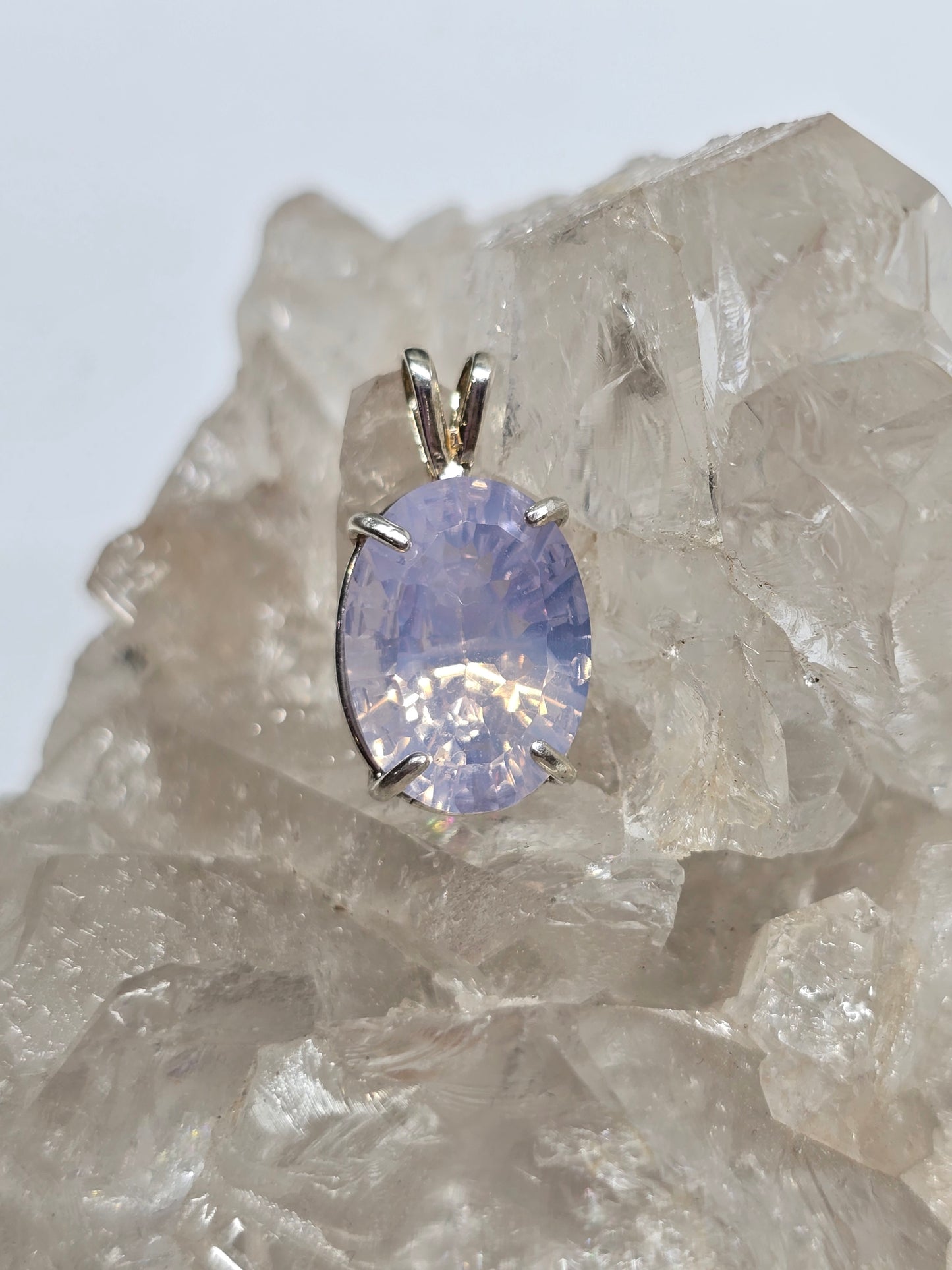 Lavander quartz pendant