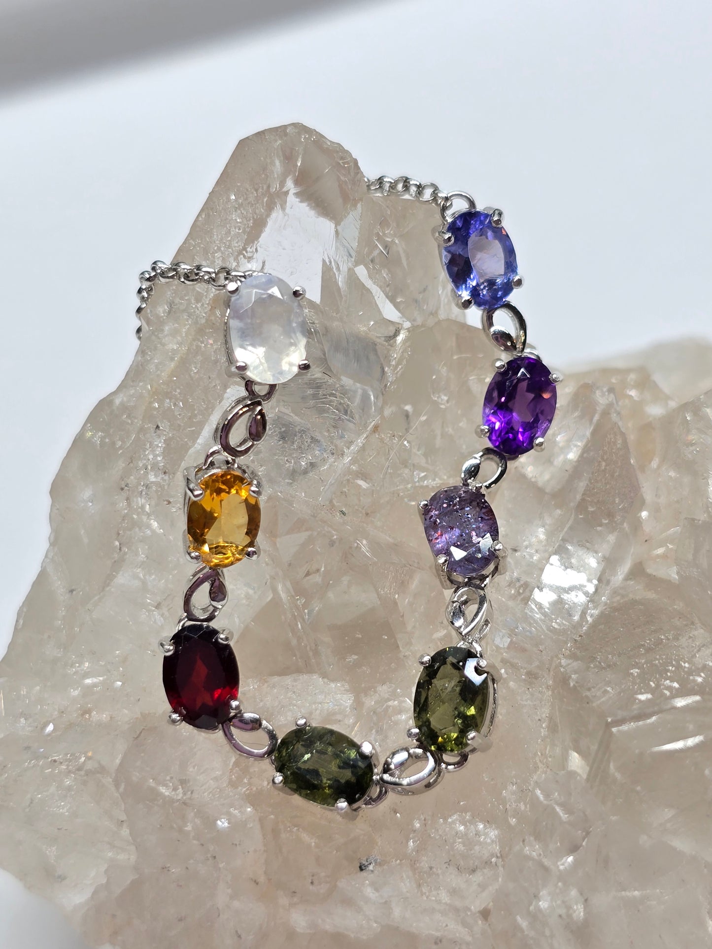 The rainbow moldavite bracelet