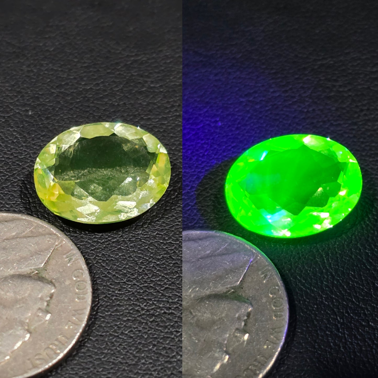 16x12mm uranium glass facet