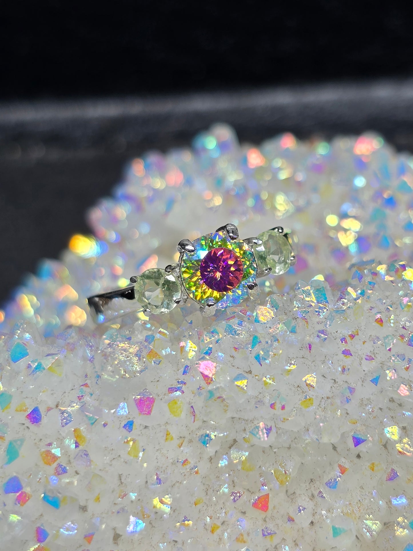 "Slime" MOISSANITE and uranium glass.