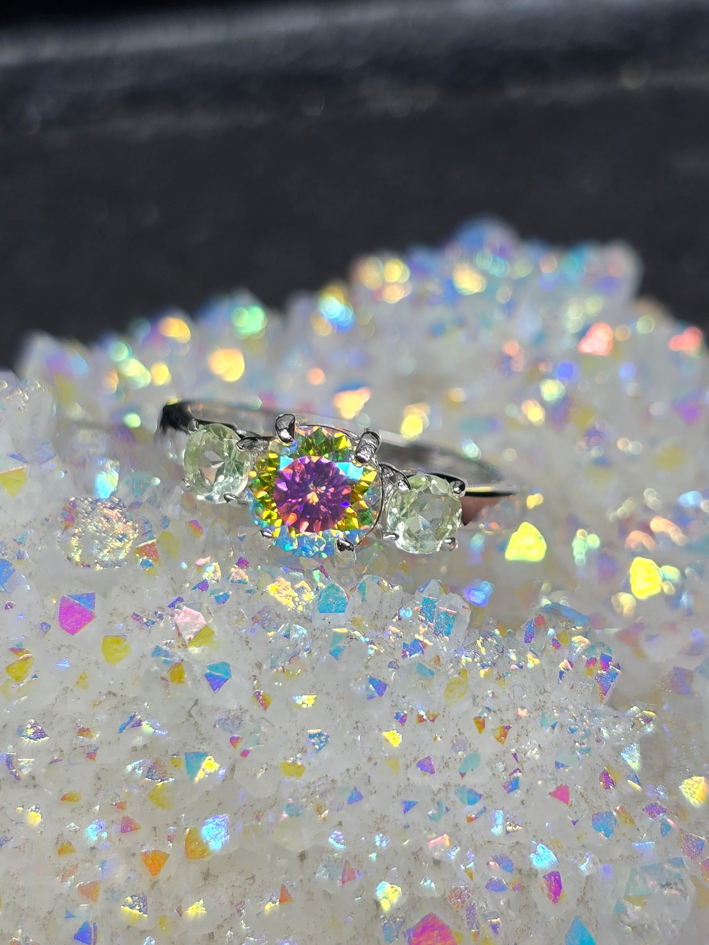 "Slime" MOISSANITE and uranium glass.