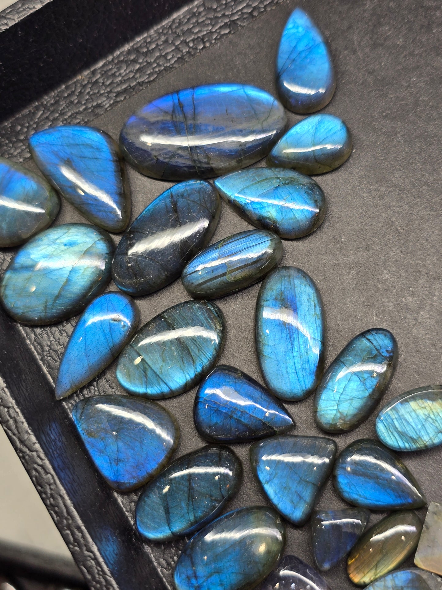 Blue labradorite cabochons