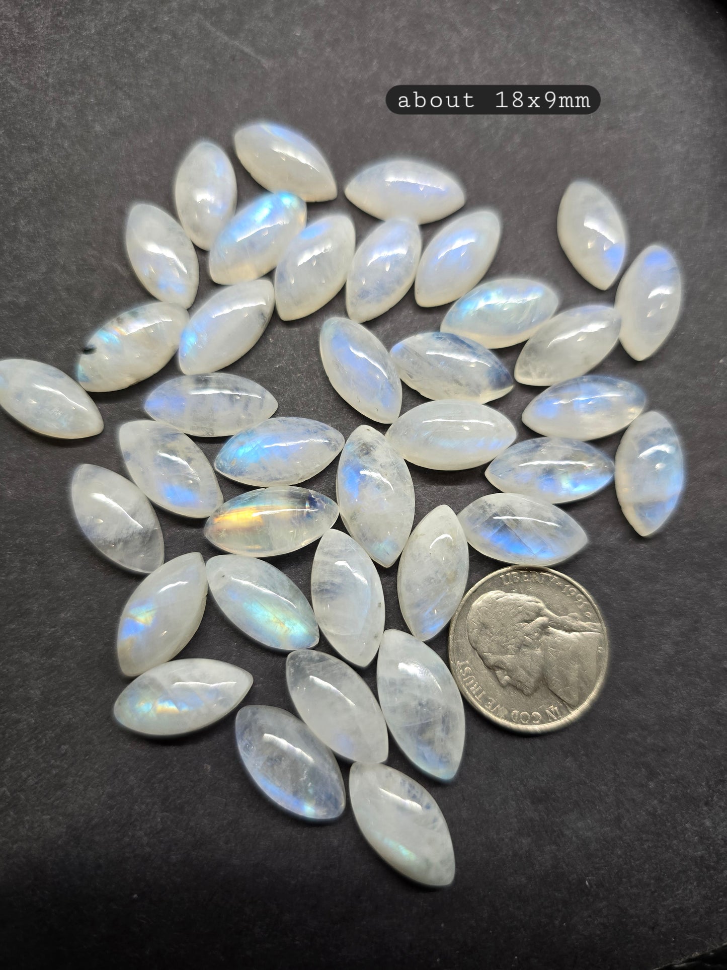 About 18x9mm marquis moonstone