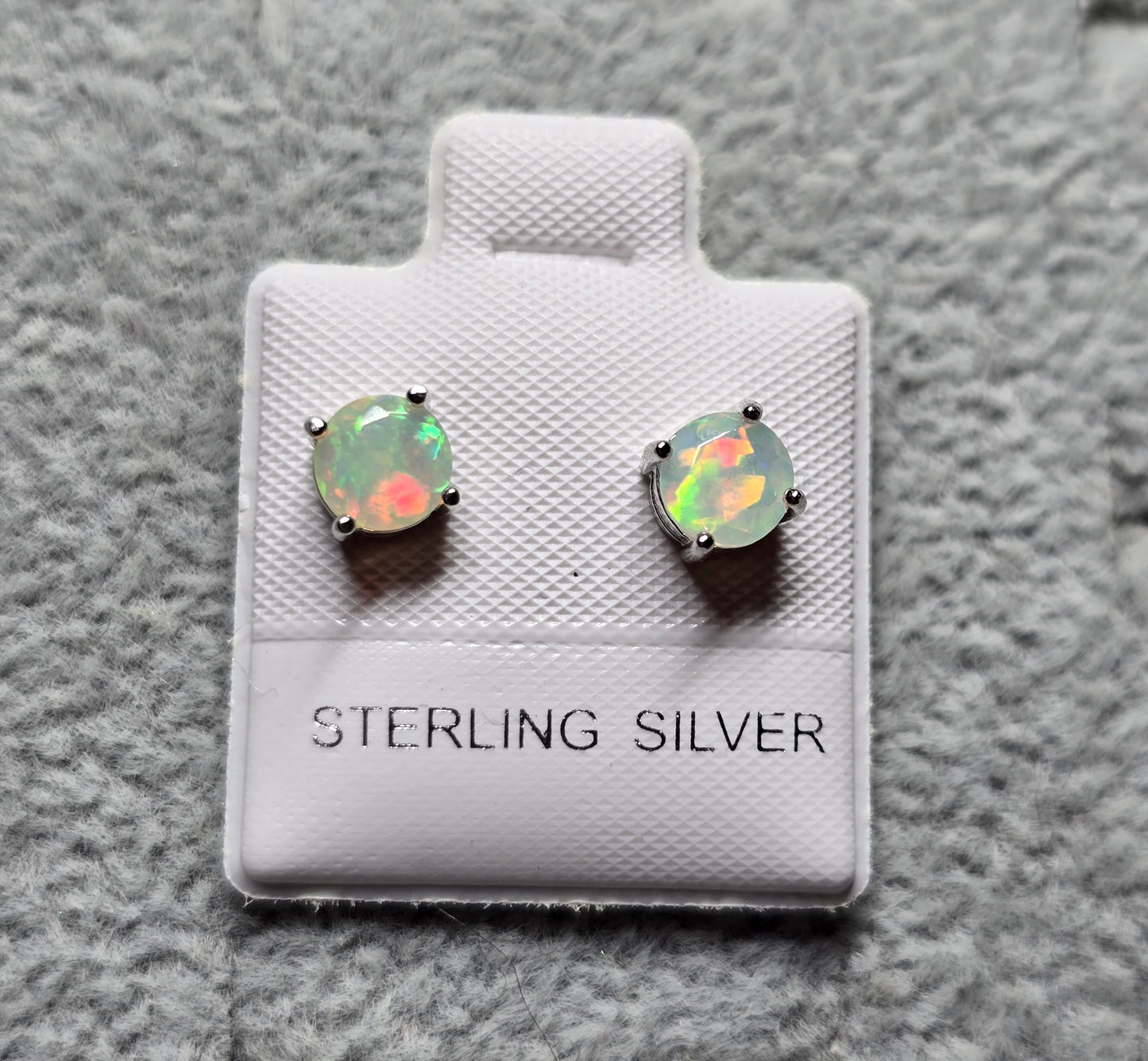 Ethiopian opal 5mm earring studs