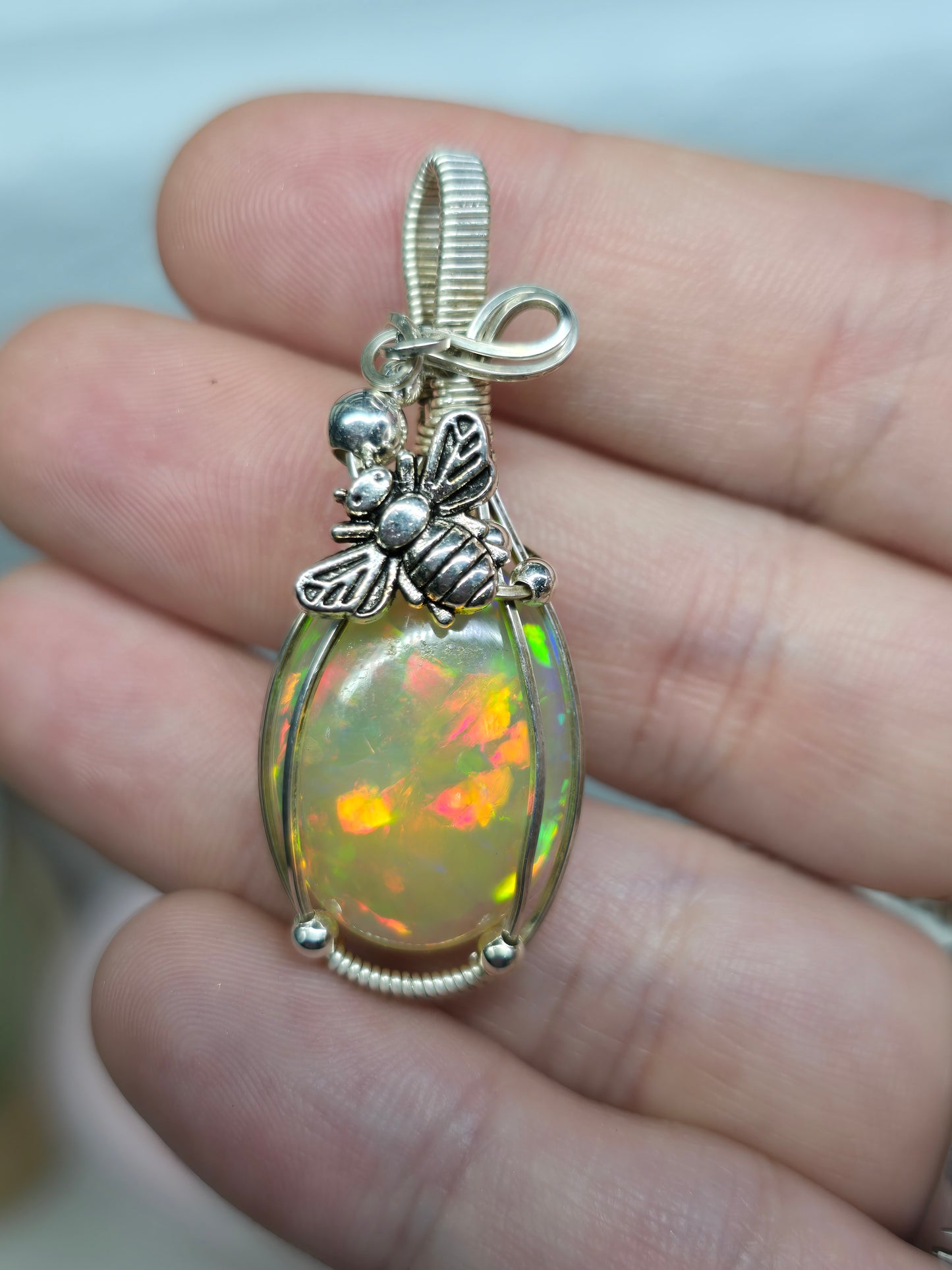 Ethiopian opal in 925 sterling silver