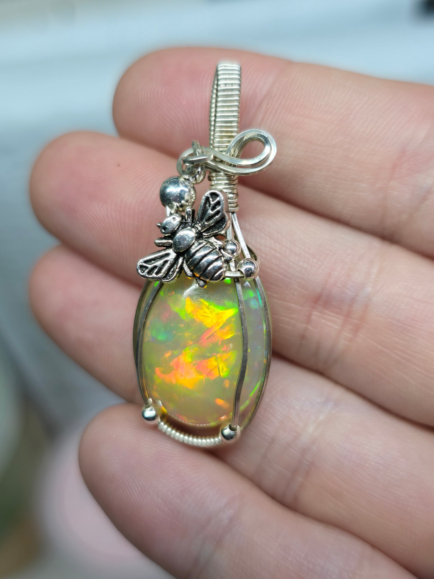 Ethiopian opal in 925 sterling silver