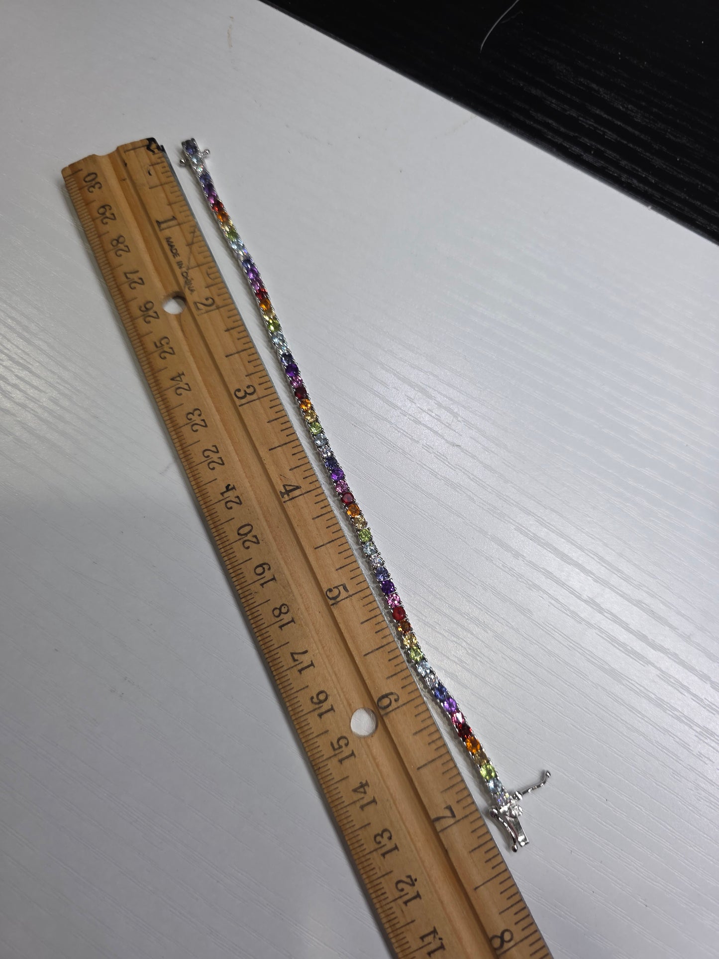 3mm rainbow bracelet. 7.5inch