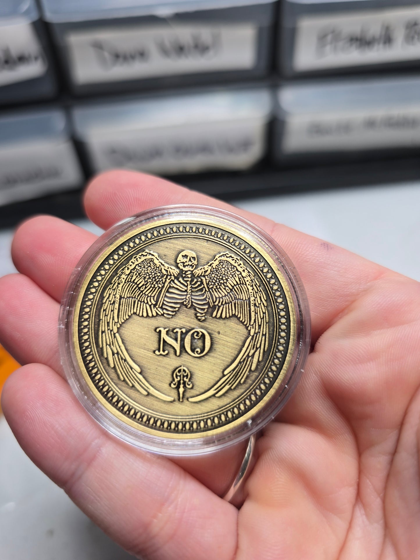 Yes/no Shiney copper coin