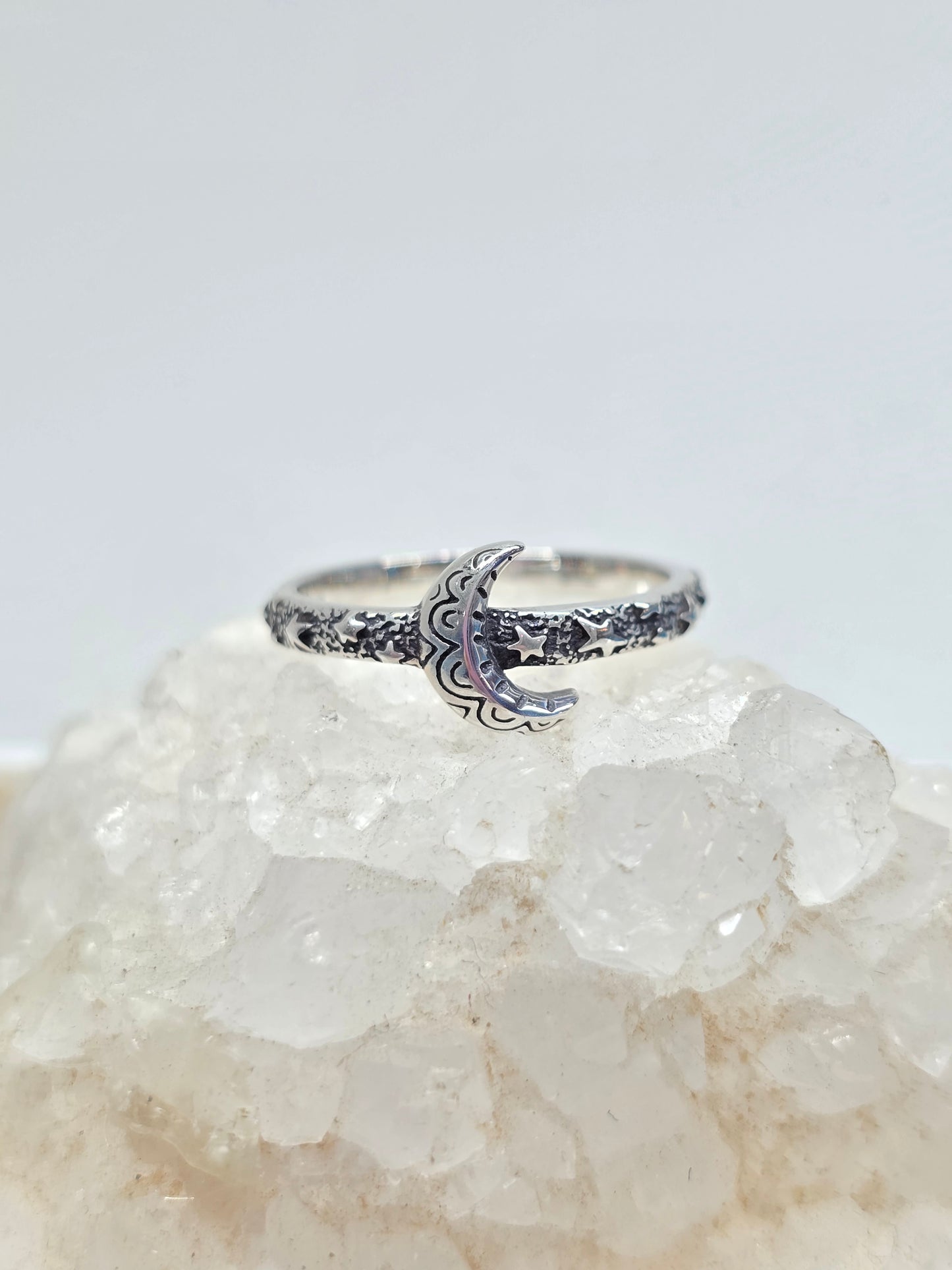 Vintage star and moon ring
