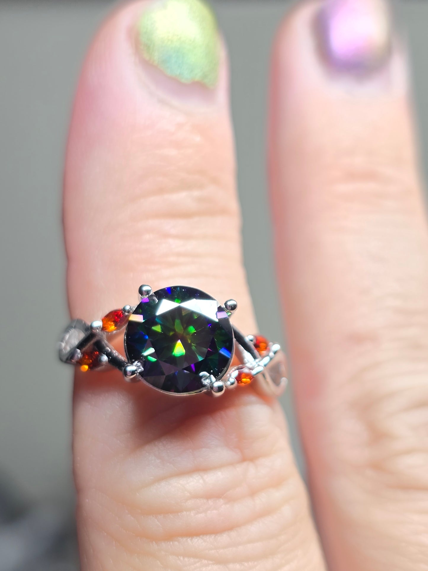 Color enhanced moissanite