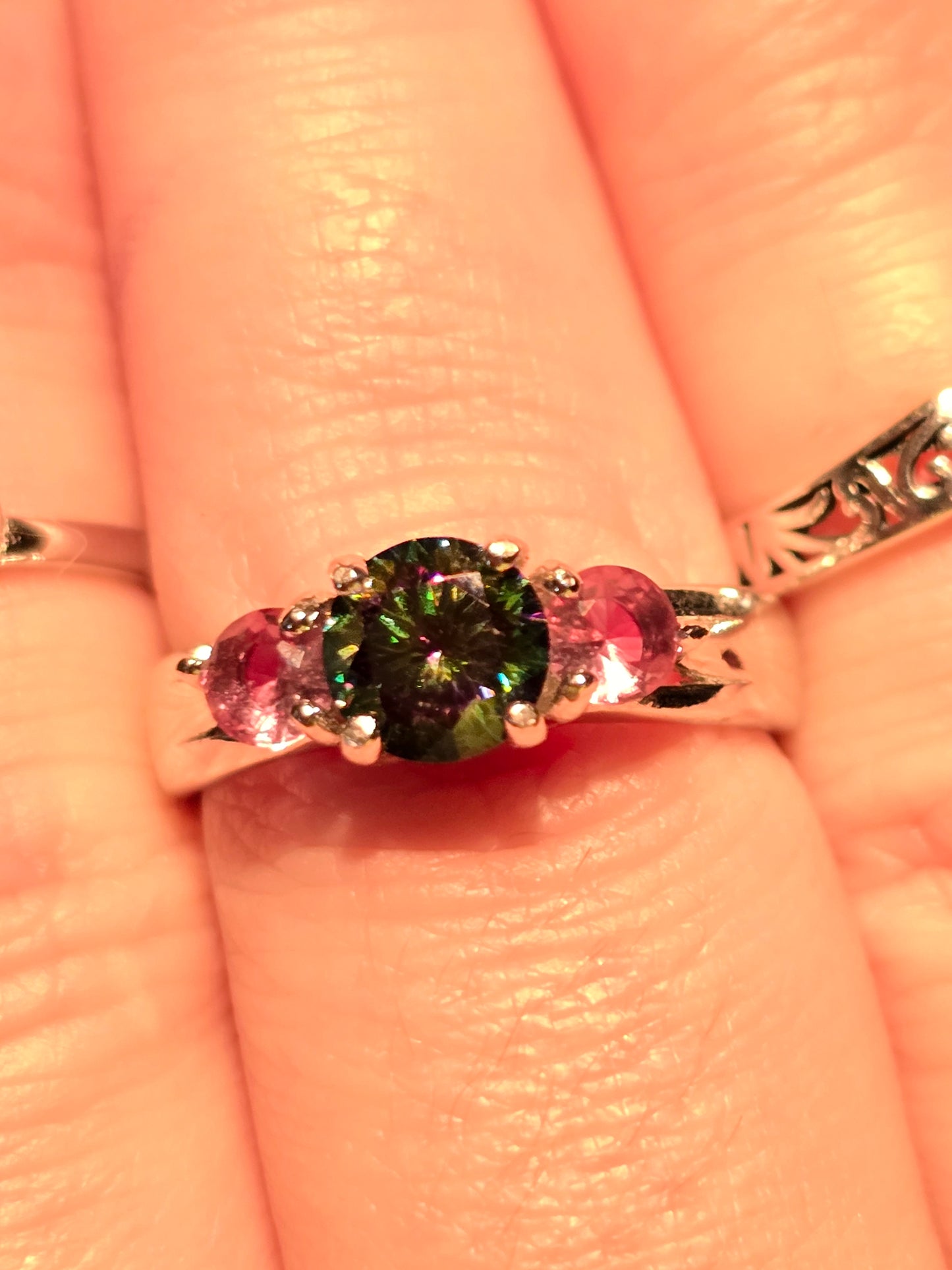 Black magic moissanite & voodoo stone size 7