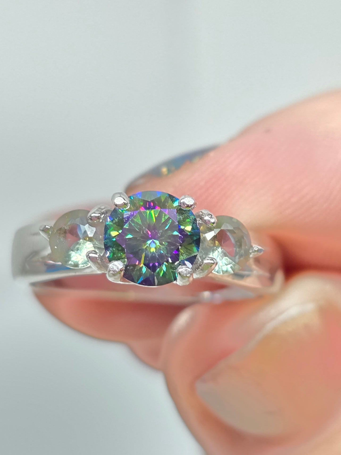 Black magic moissanite & voodoo stone size 7