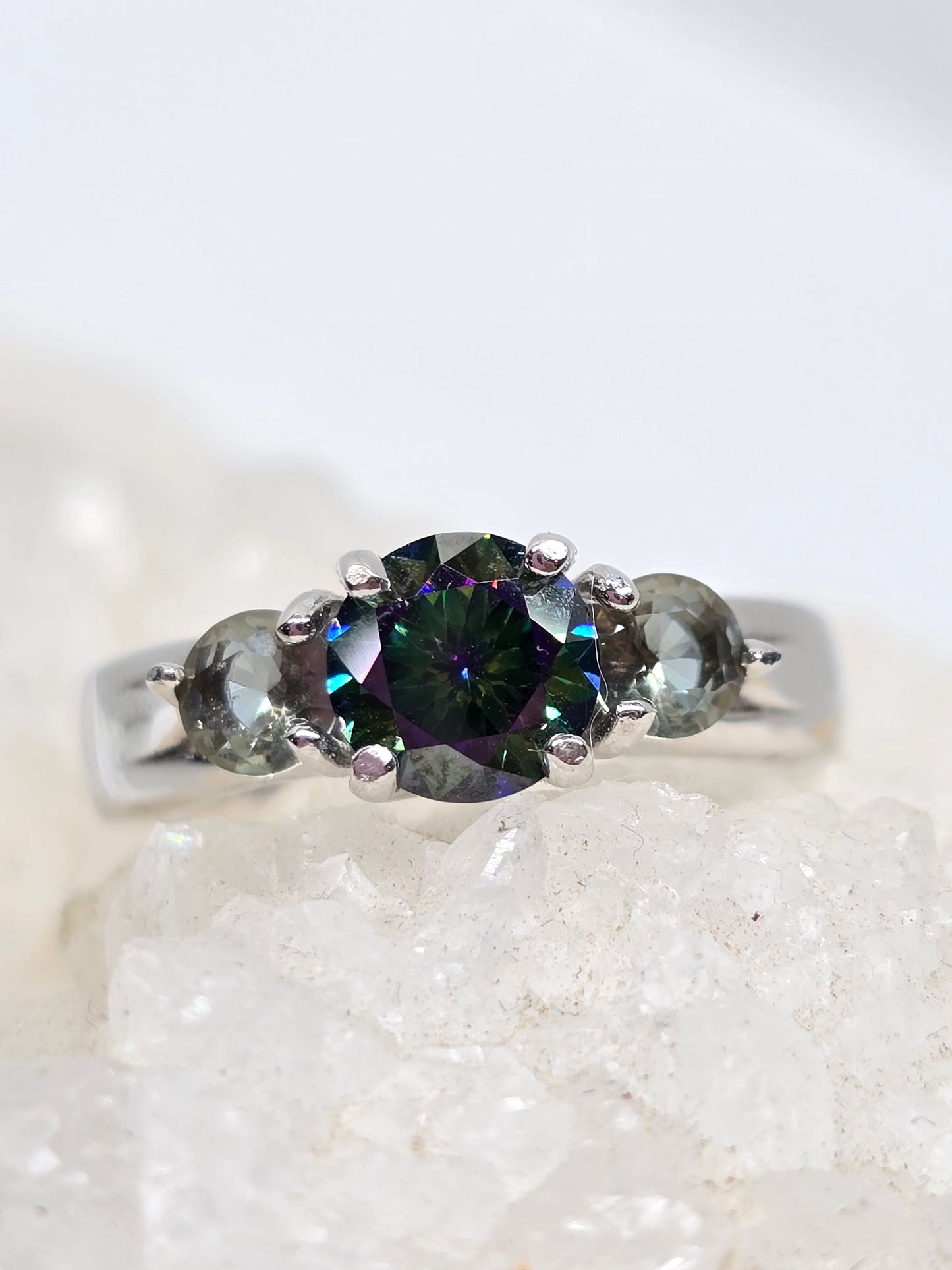 Black magic moissanite & voodoo stone size 7