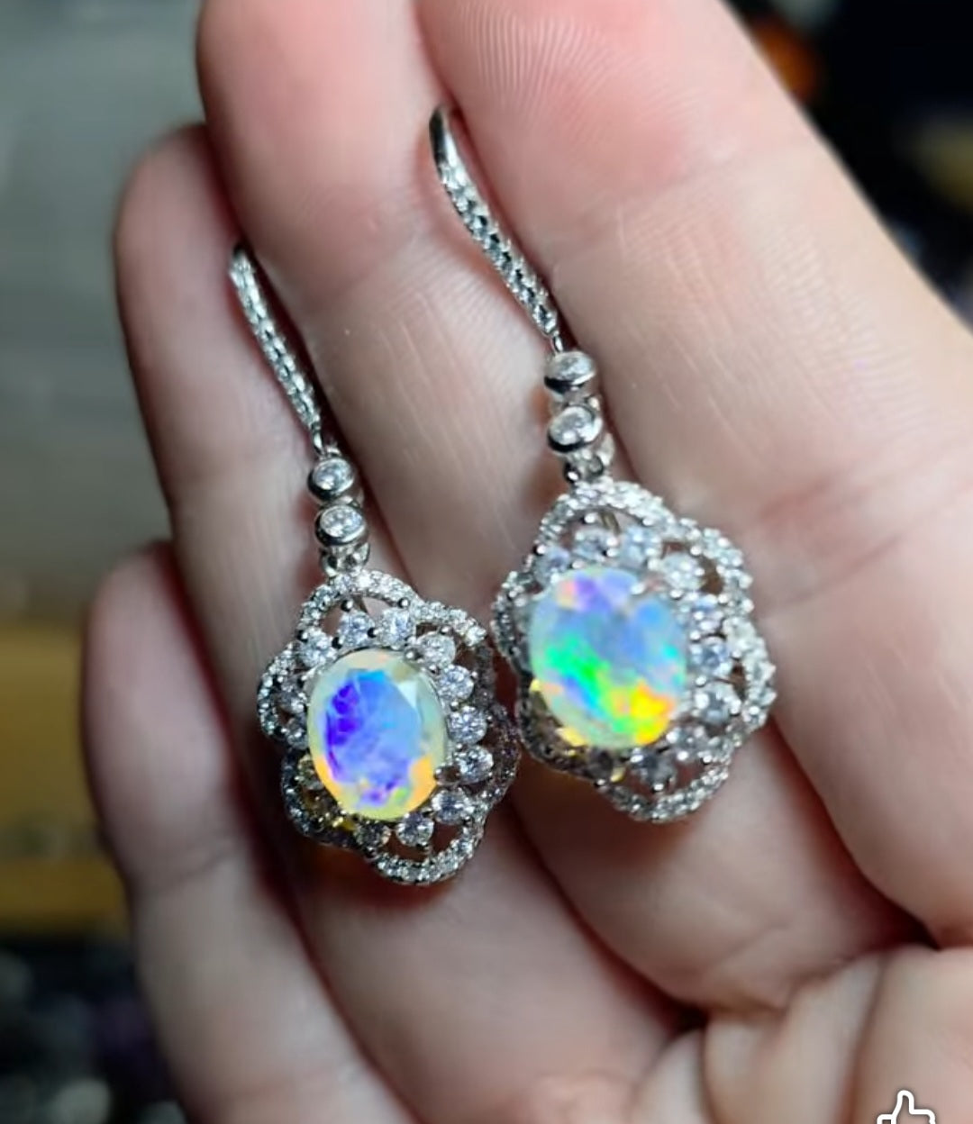 Ethiopian opal earrings for Stephanie