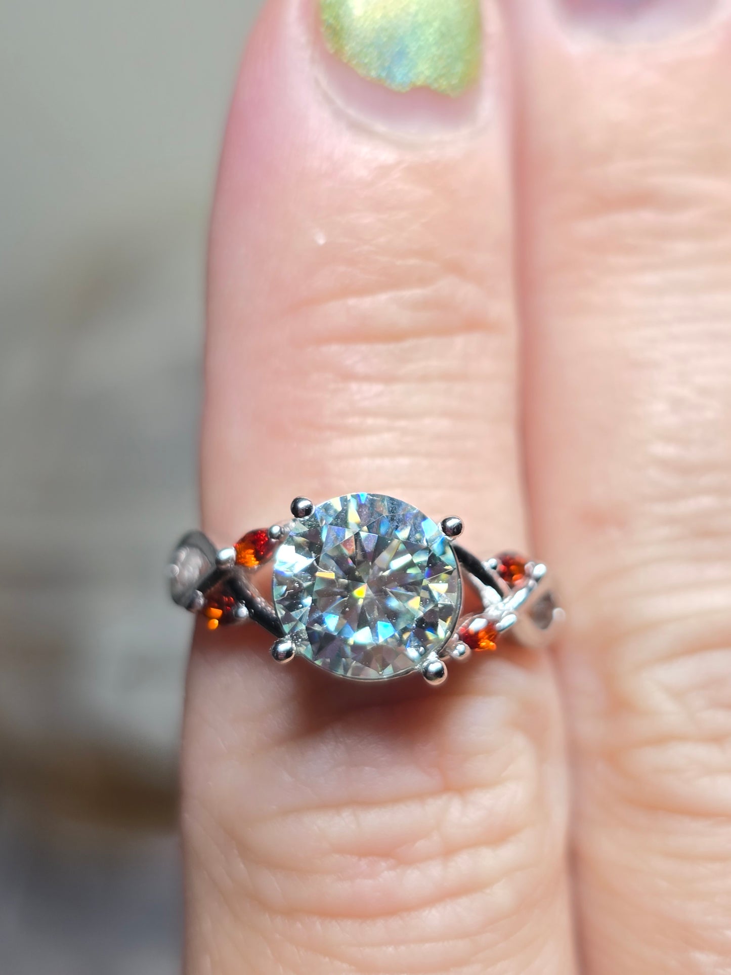 Color enhanced moissanite