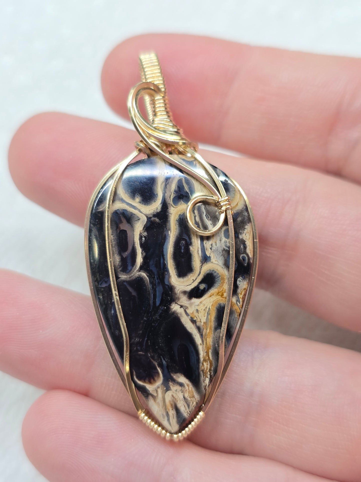 Palm root agate in 14kt gold filled