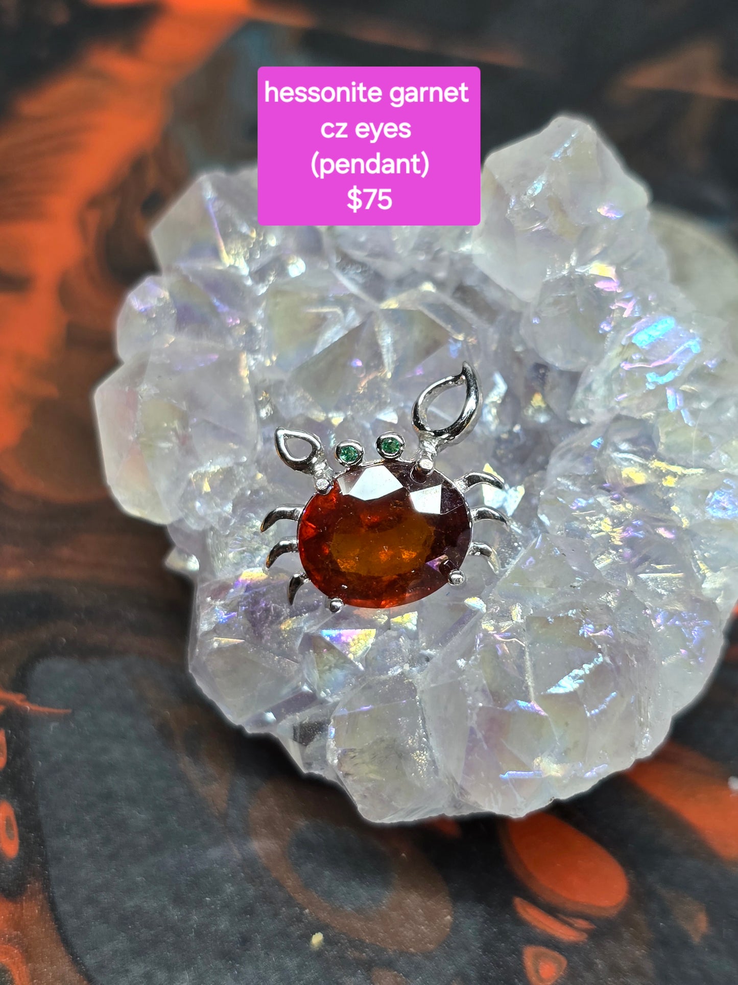 Hessonite garnet crab