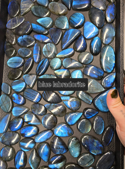 Blue labradorite cabochons