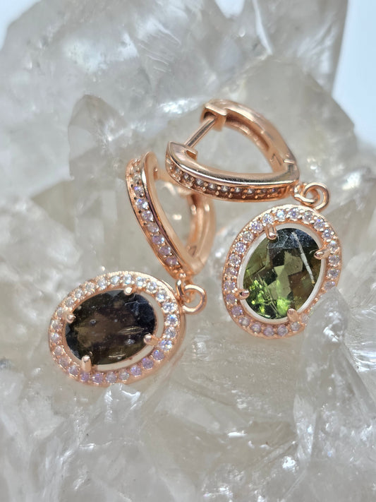 Moldavite earrings