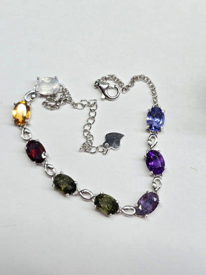 The rainbow moldavite bracelet