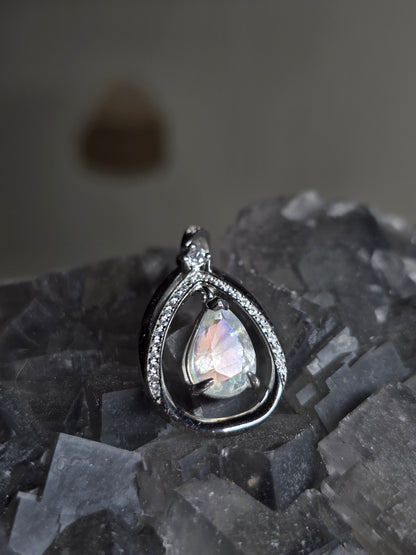 Pink Madagascar moonstone swing pendant