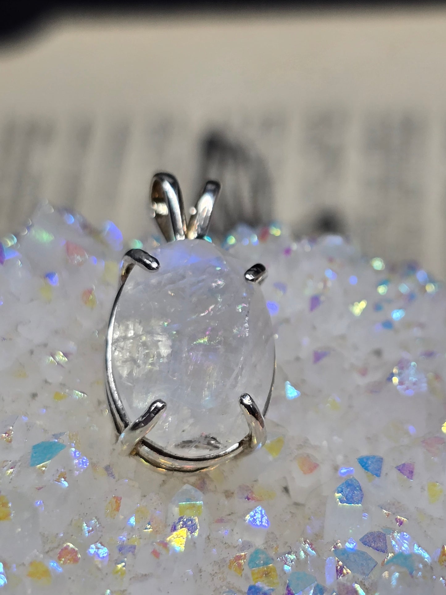 Rainbow moonstone pendant