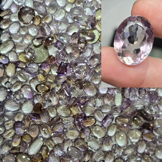 Amethyst/ametrine facets