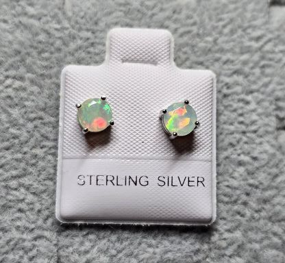 Ethiopian opal 5mm earring studs
