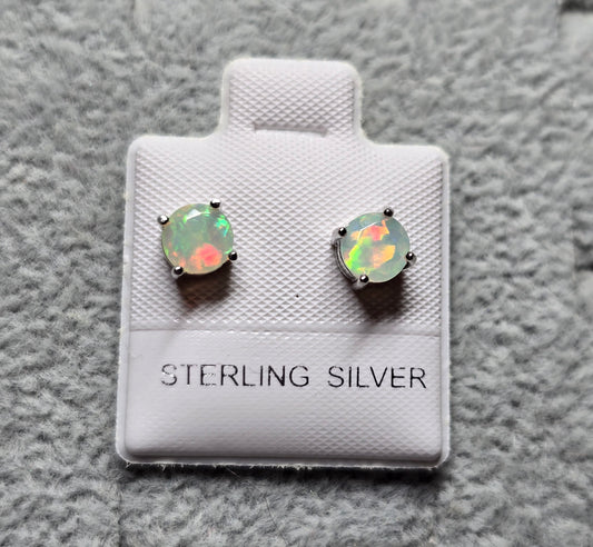 Ethiopian opal 5mm earring studs