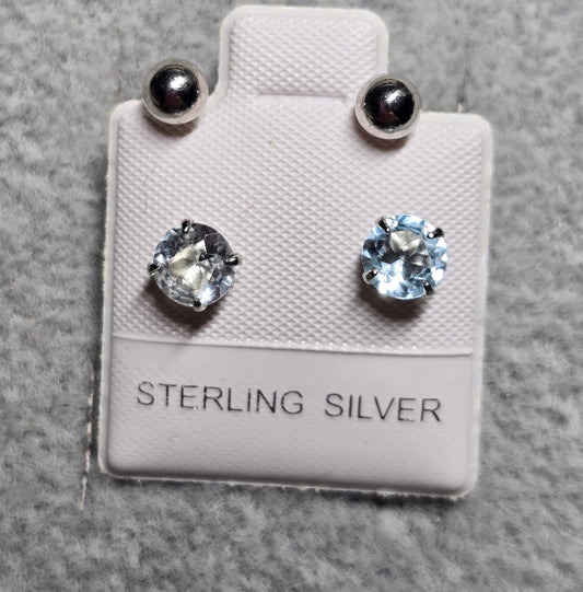 Blue topaz HOOPS