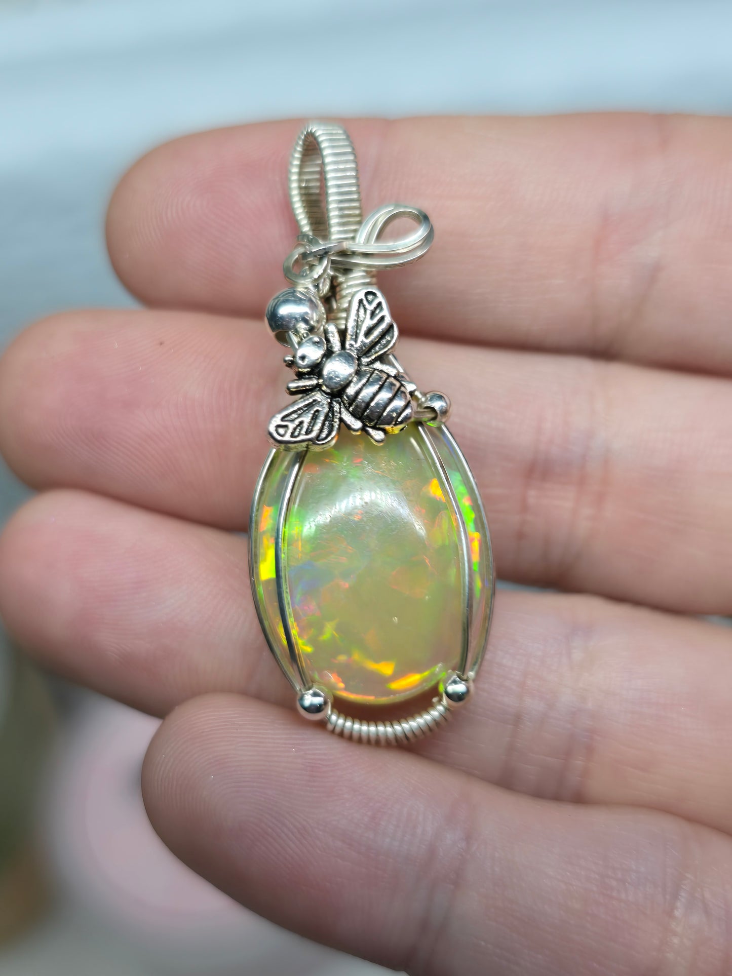 Ethiopian opal in 925 sterling silver