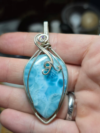 Larimar in sterling silver.