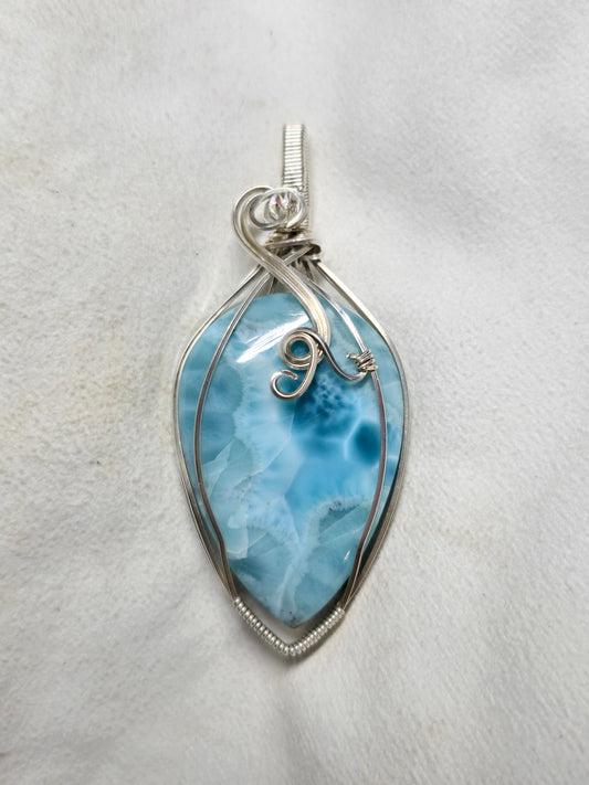 Larimar in sterling silver.