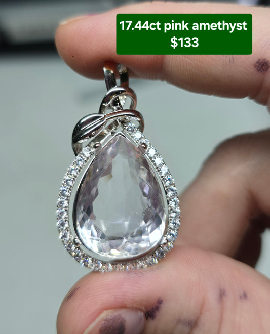 Pink amethyst pendant