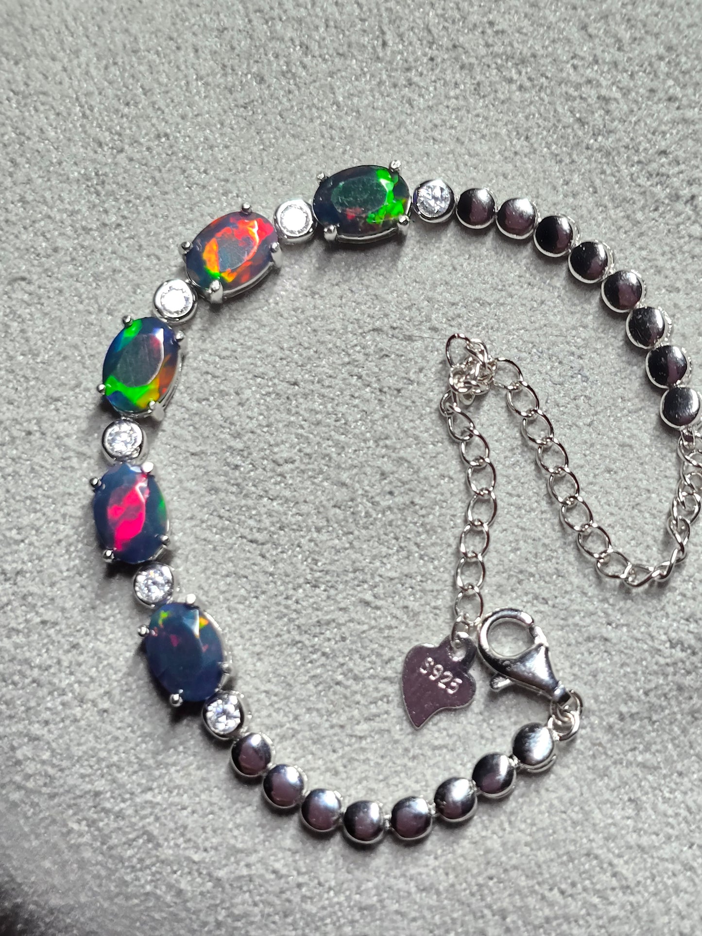 Black Ethiopian opal bracelet AAA quality.