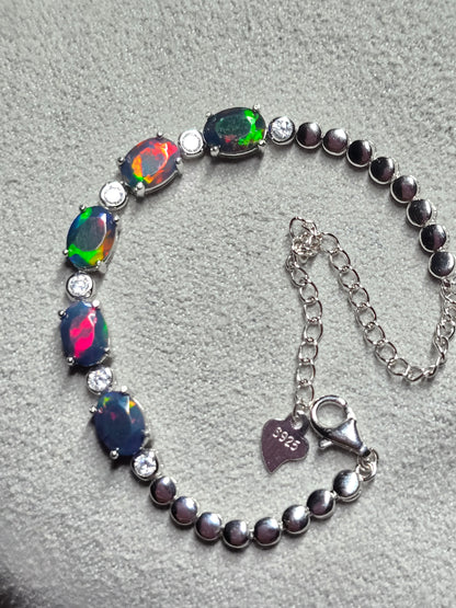 Black Ethiopian opal bracelet AAA quality.