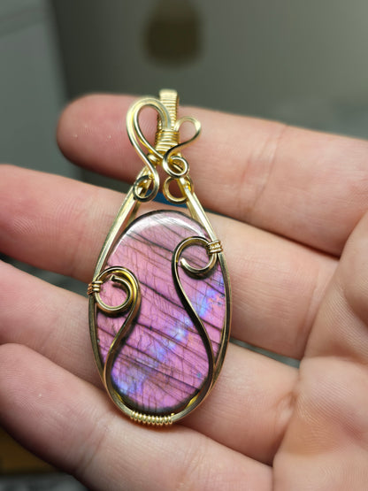 14kt gf wrapped purple labradorite
