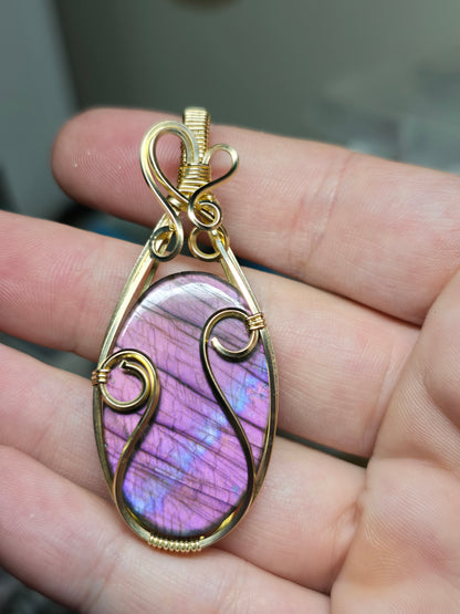 14kt gf wrapped purple labradorite