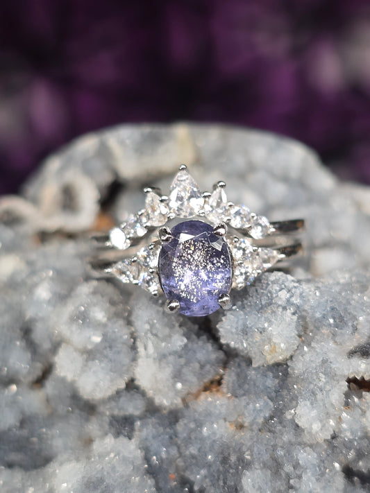 Size 8 galaxy iolite 2 band set
