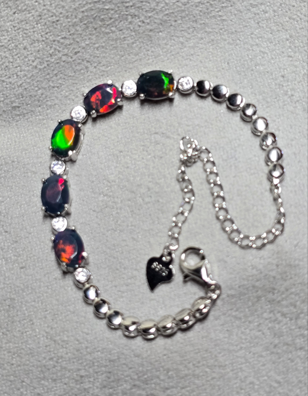 Black Ethiopian opal bracelet AAA quality.